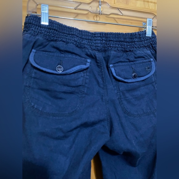 Lucky Brand Navy Blue Boot Cut Linen Blend Woman’s Pull On Pants Size XS. - Picture 3 of 14